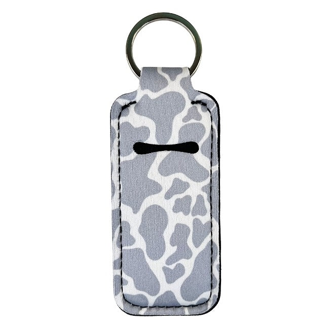 Lip Gloss Holder: Cow Print in Gray
