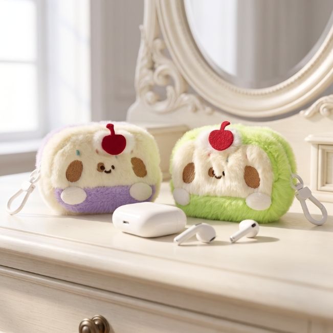 Earbud Case: Cherry Dog