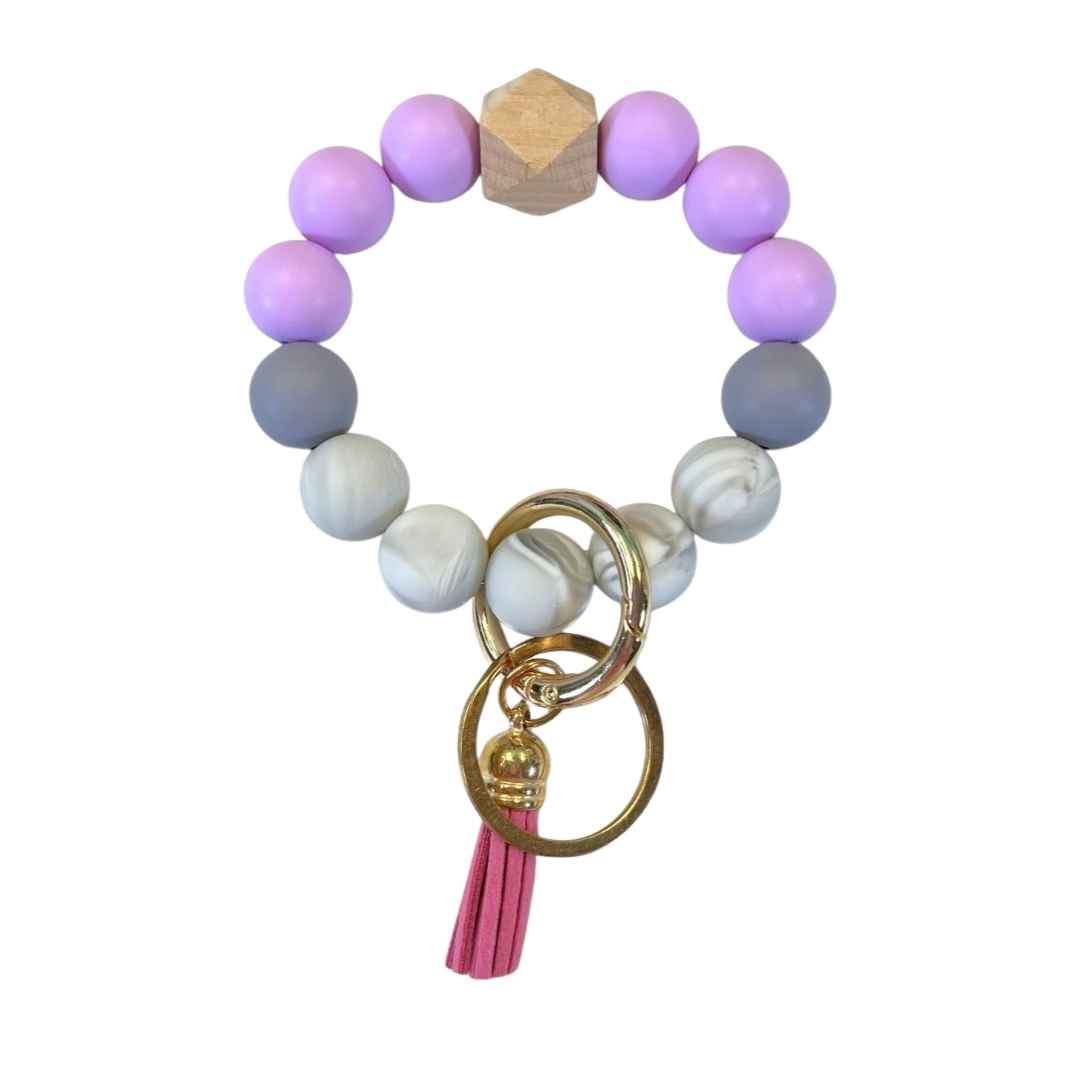 Wristlet-Beaded: Purple Lilac