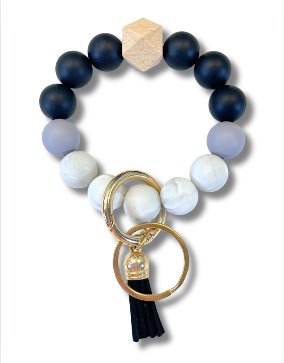 Wristlet-Beaded: Black