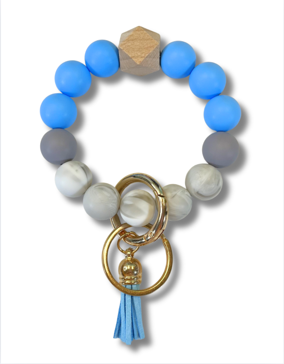 Wristlet-Beaded: Blue