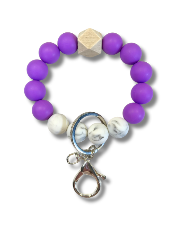 Wristlet-Beaded: Purple