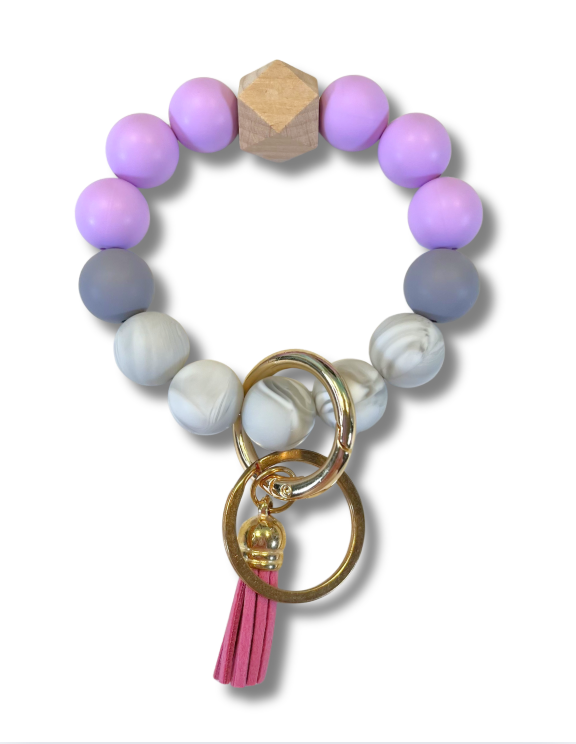 Wristlet-Beaded: Purple Lilac