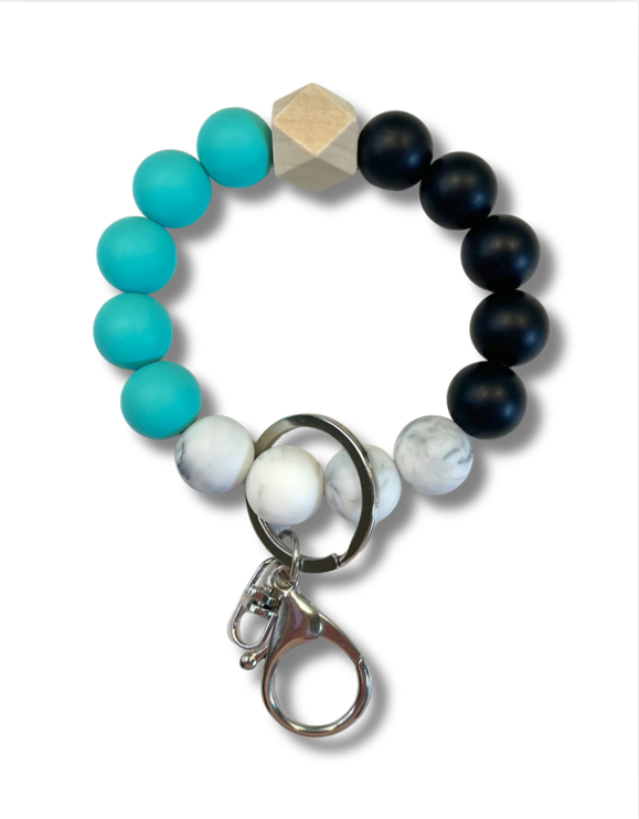 Wristlet-Beaded: Teal