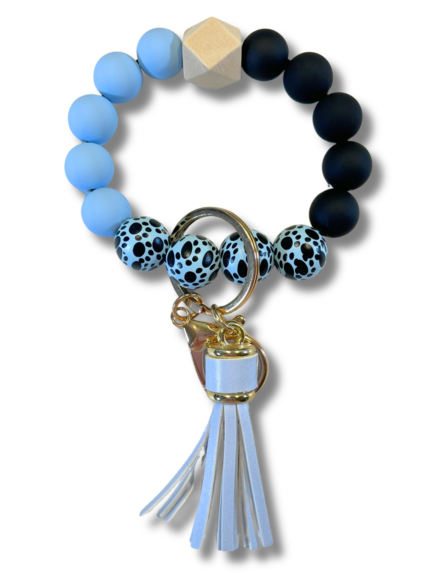 Wristlet-Beaded: Blue Paws