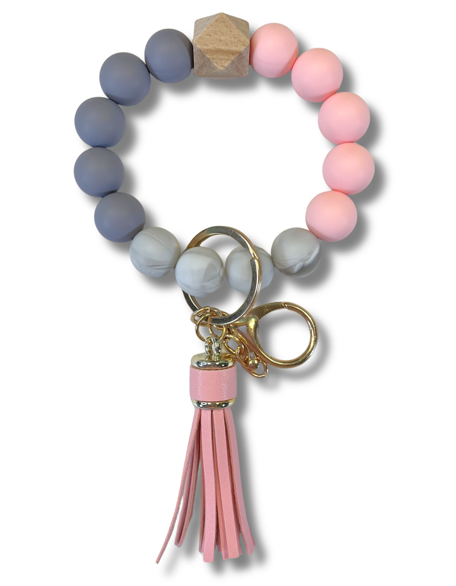 Wristlet-Beaded: Pink Blush