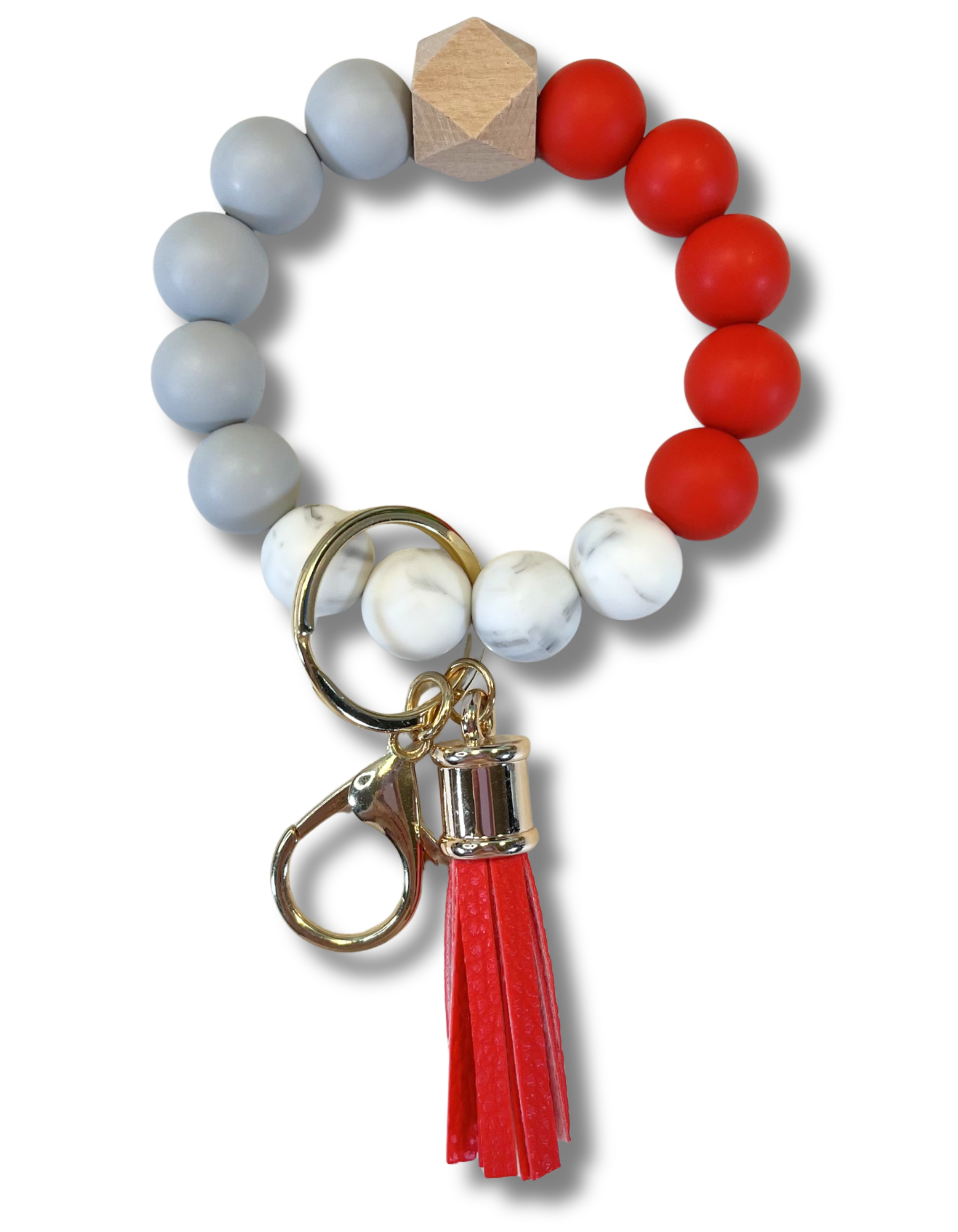 Beaded Wristlet: Red