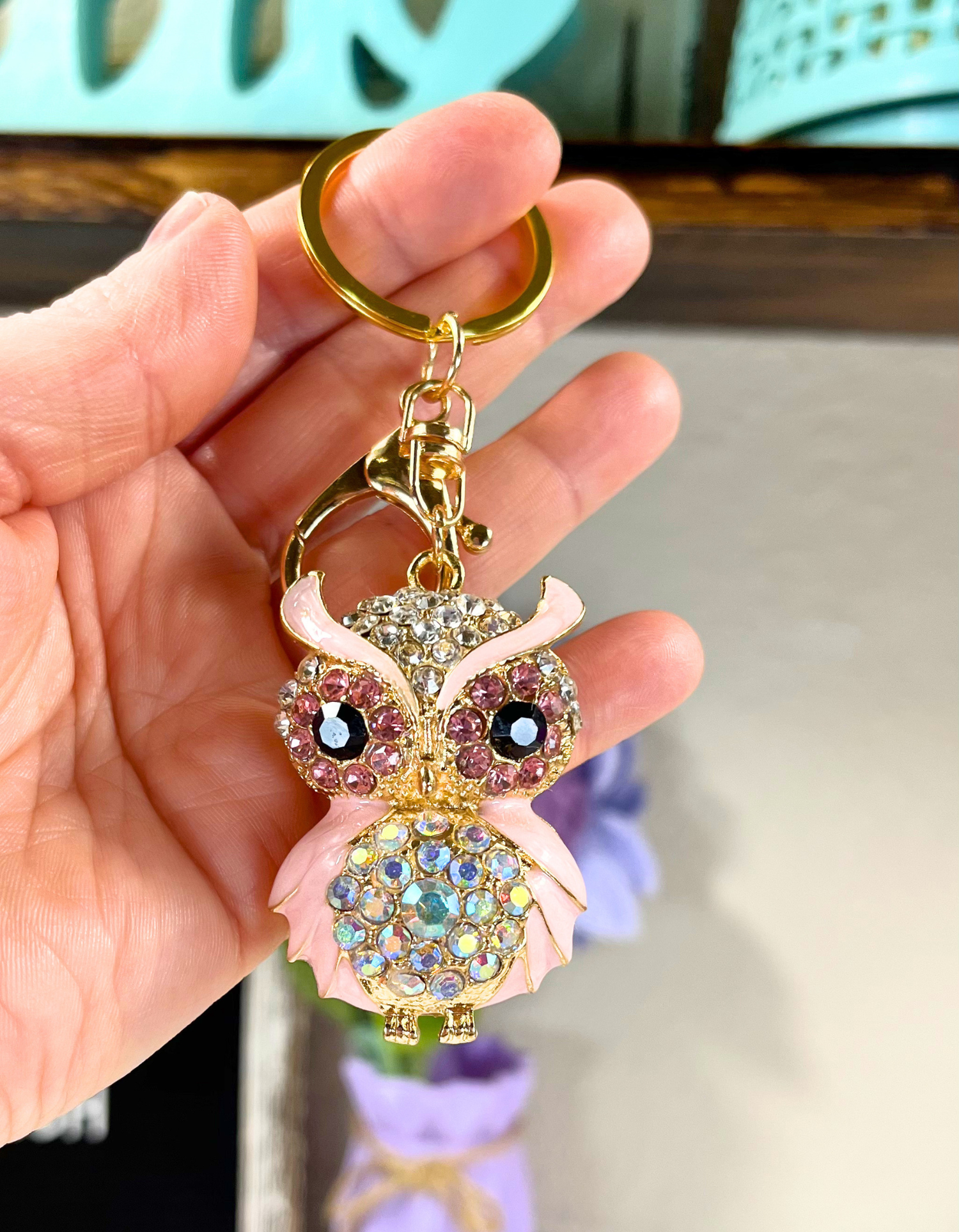 Charm: Rhinestone Owl