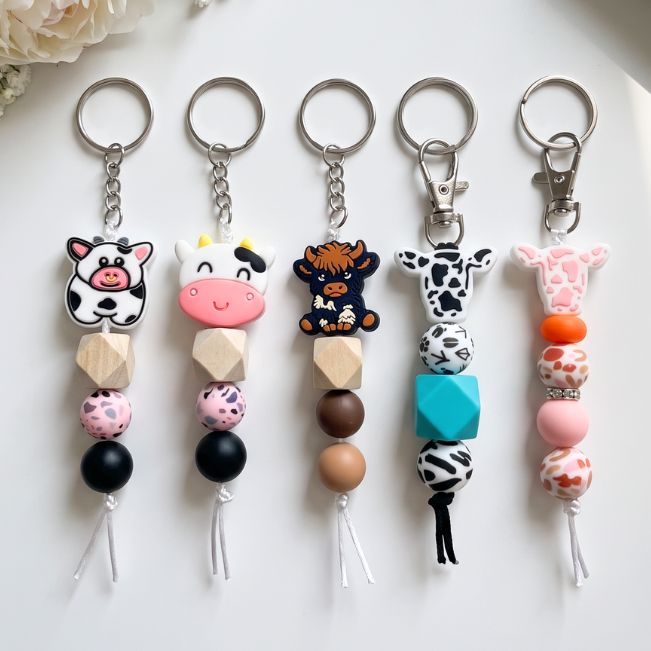 Charm: Beaded Cows
