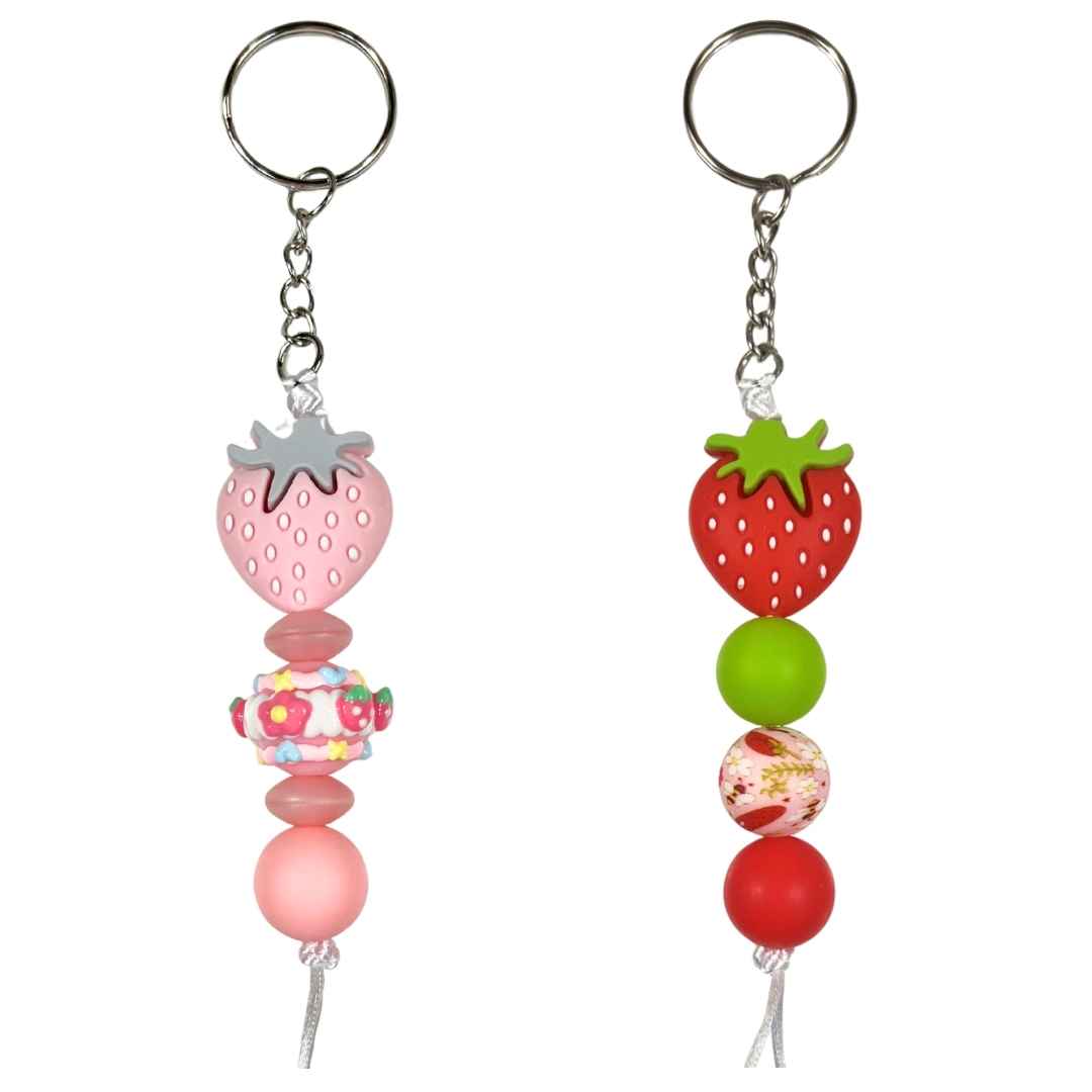 Charm: Beaded Strawberries