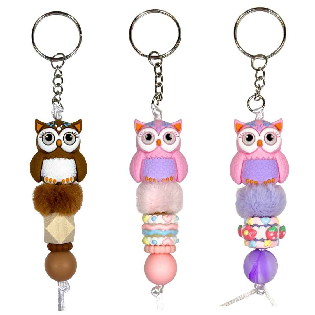 Charm: Beaded Owls I