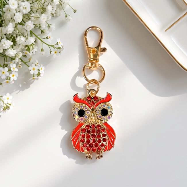 Charm: Mini Rhinestone Owl