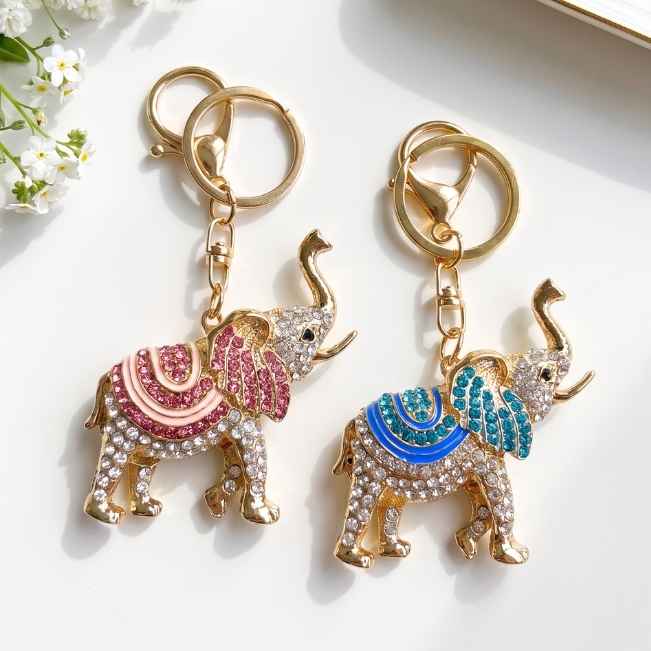 Charm: Rhinestone Elephants
