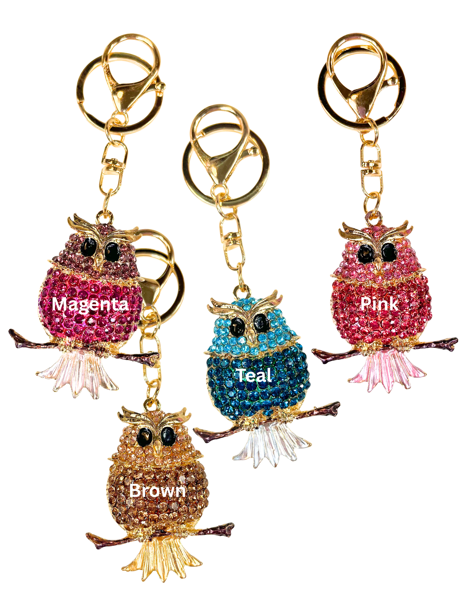 Charm: Rhinestone Perching Owl