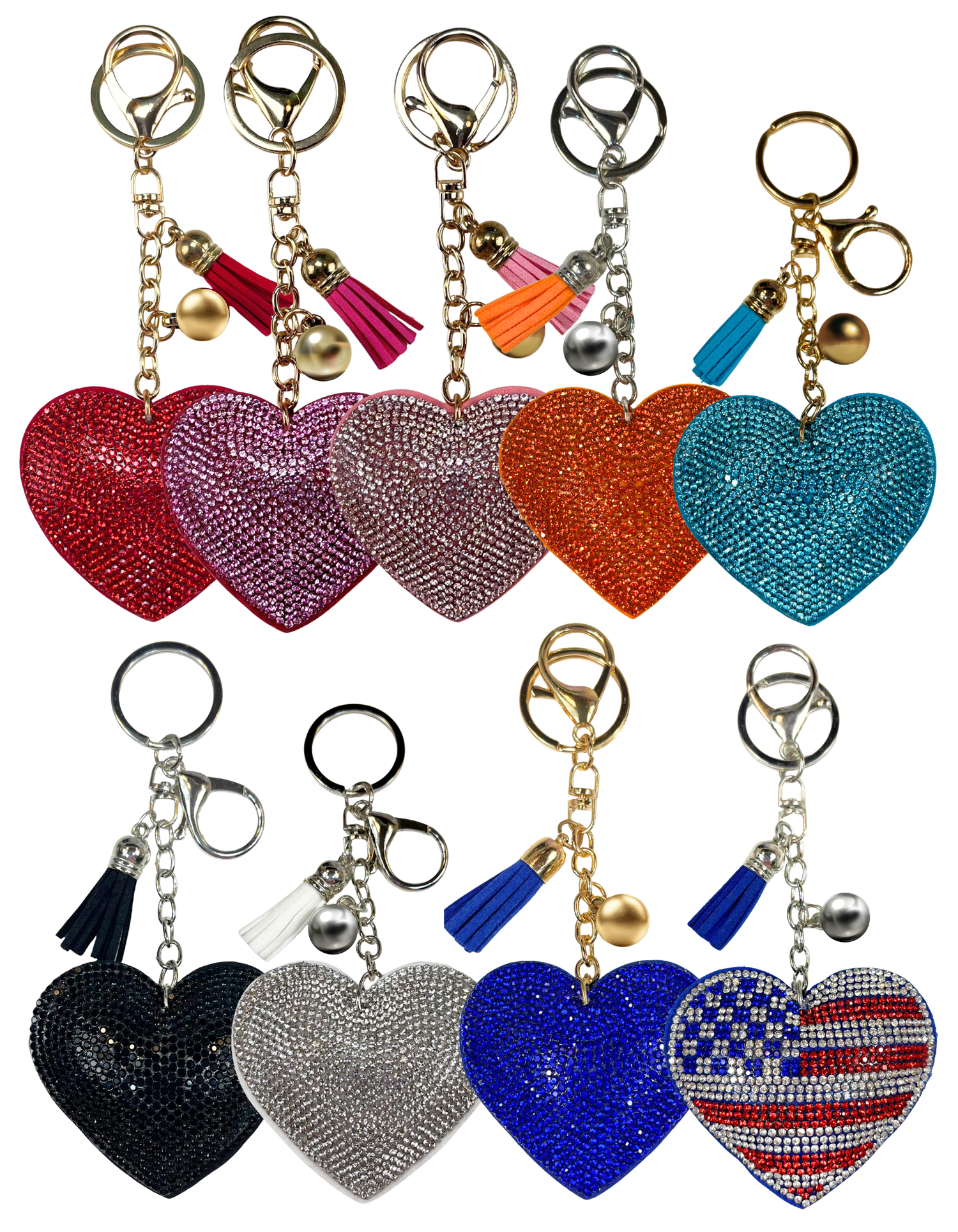 Charm: Rhinestone Hearts