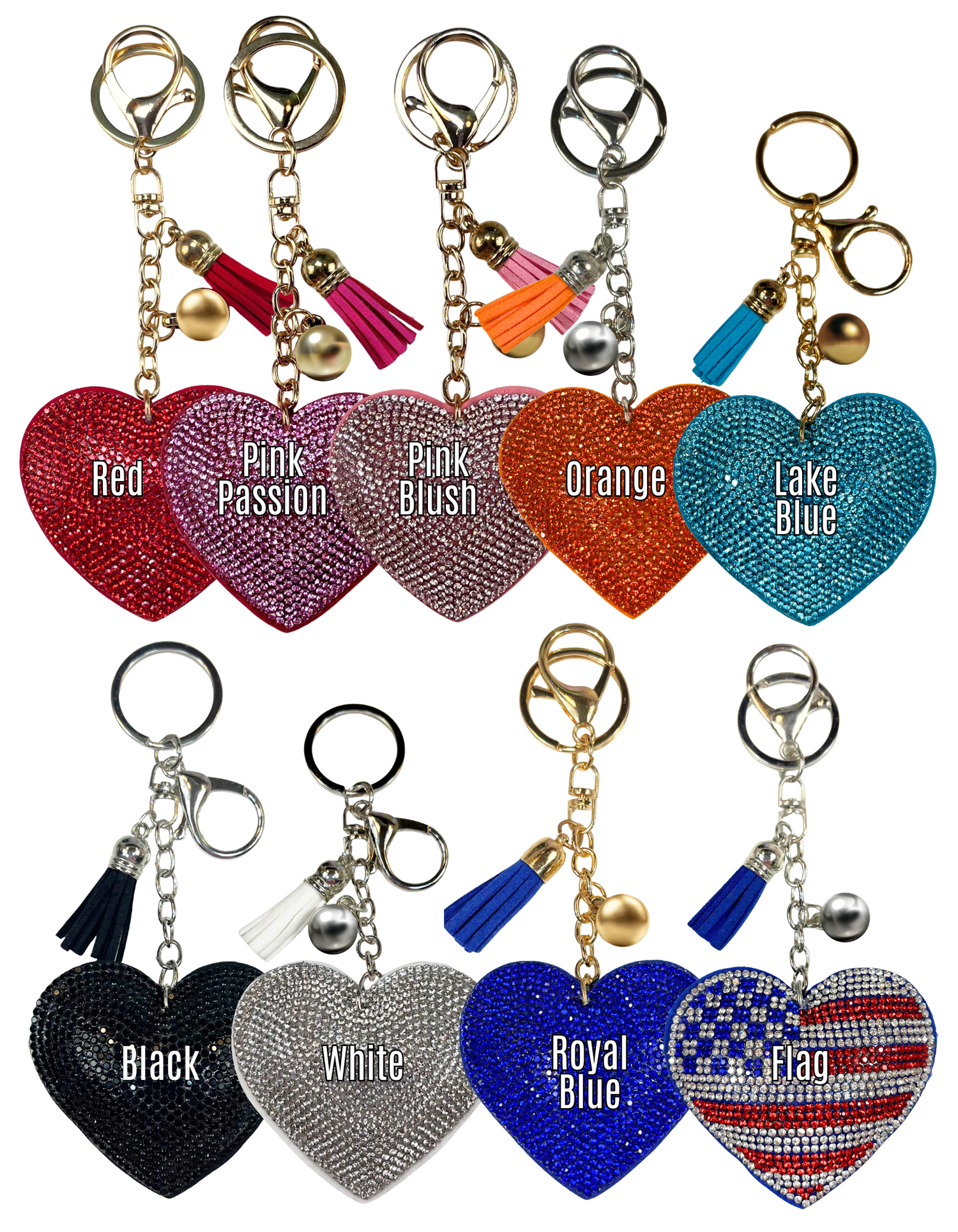 Charm: Rhinestone Hearts