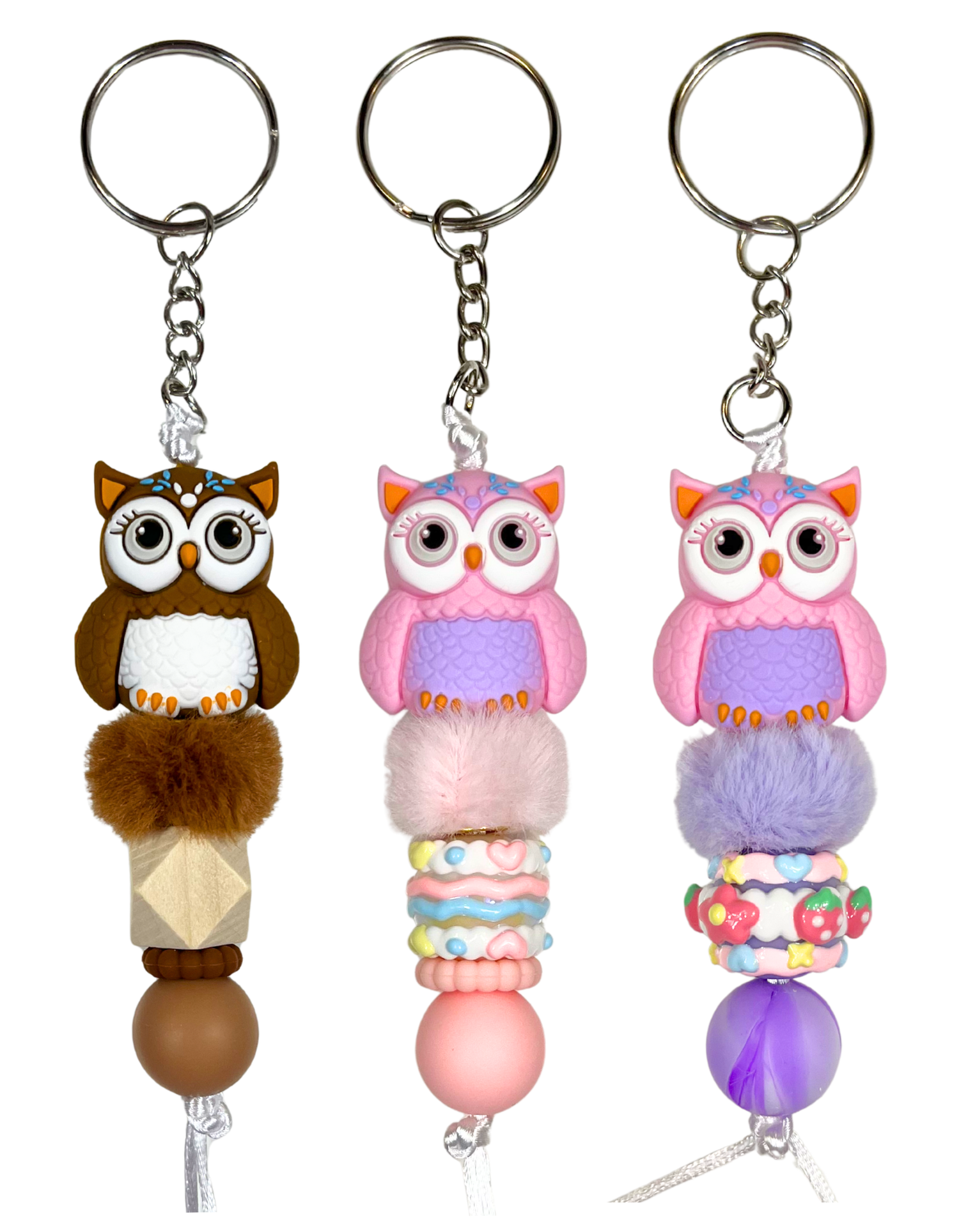 Charm: Beaded Owls I