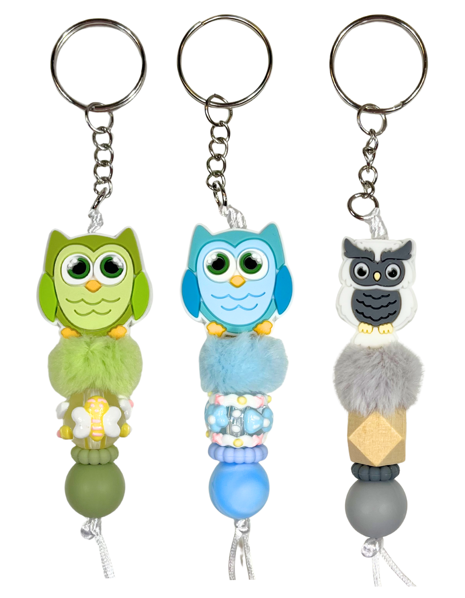 Charm: Beaded Owls II