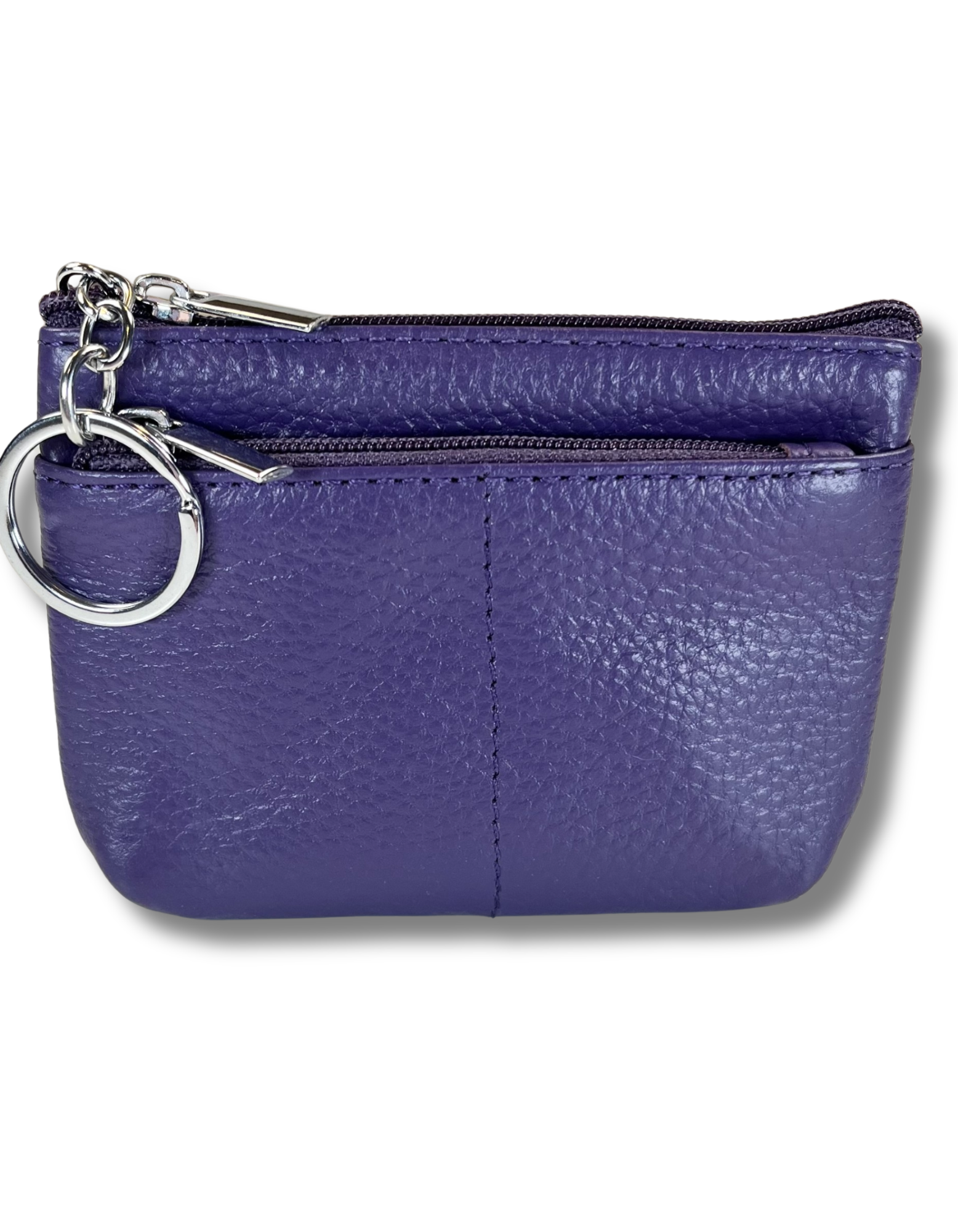 Coin Purse: Genuine Leather 2-Zip