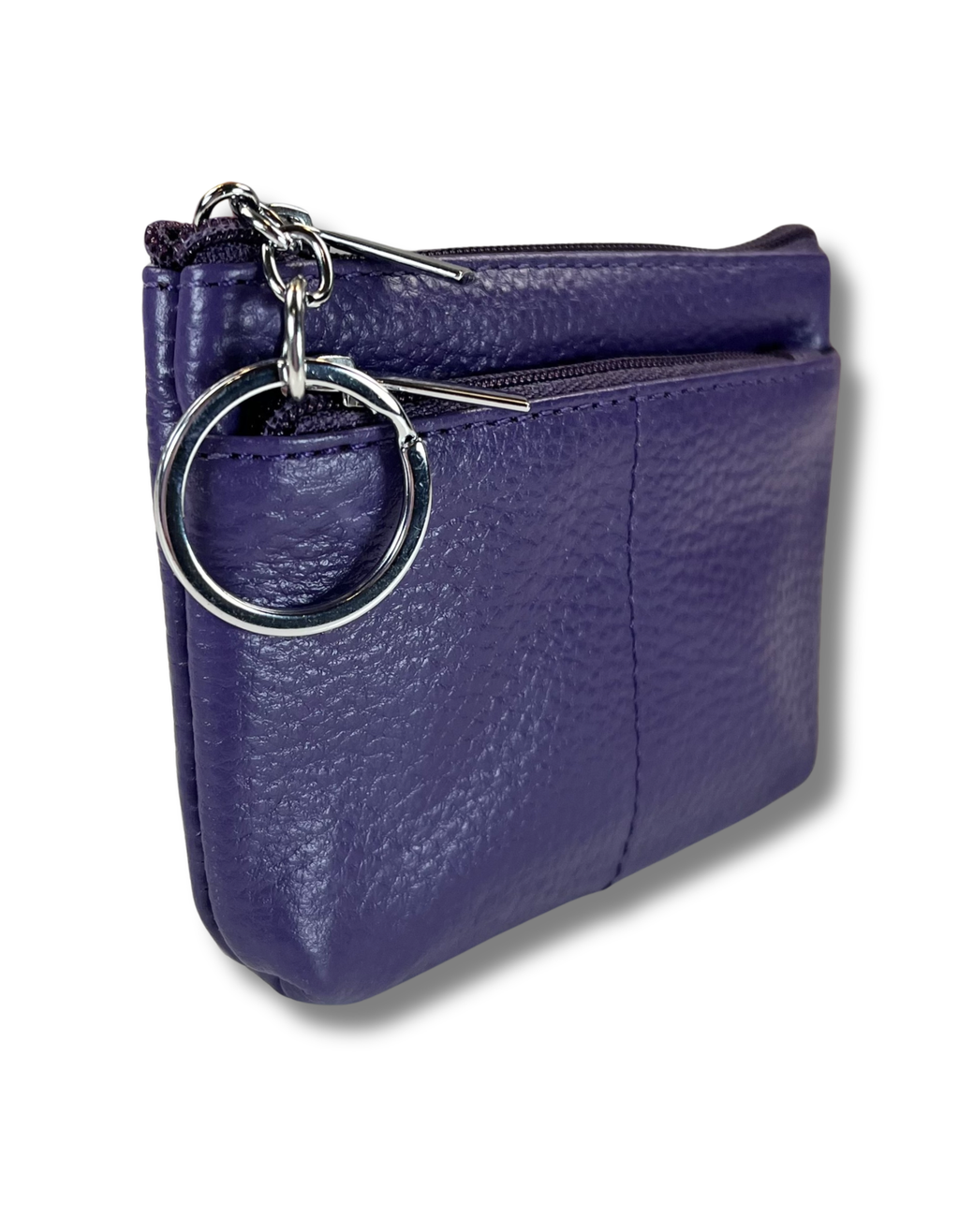 Coin Purse: Genuine Leather 2-Zip