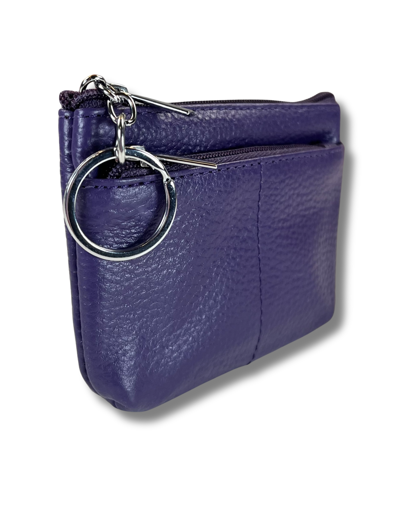 Coin Purse: Genuine Leather 2-Zip