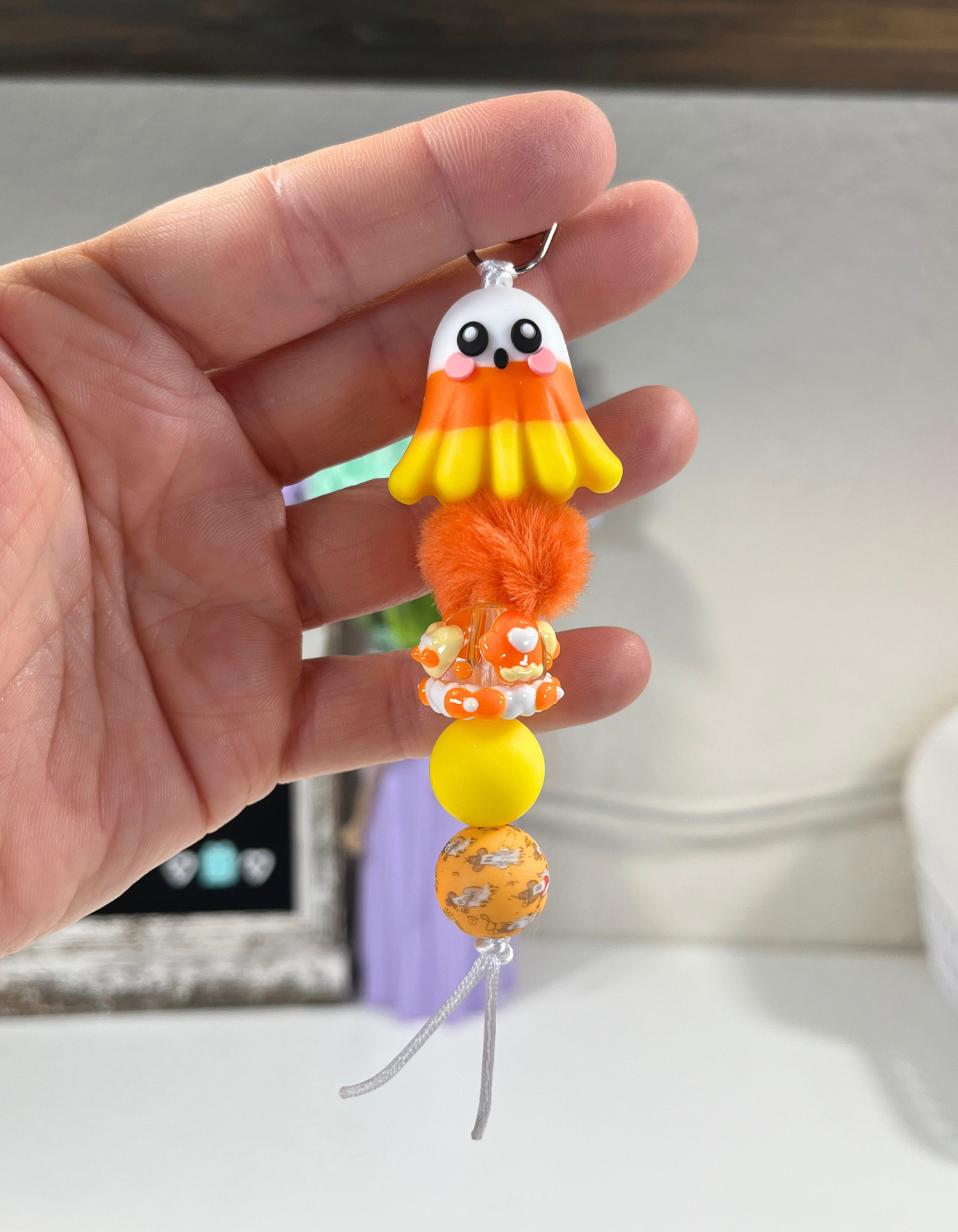 Charm: Beaded Ghosts