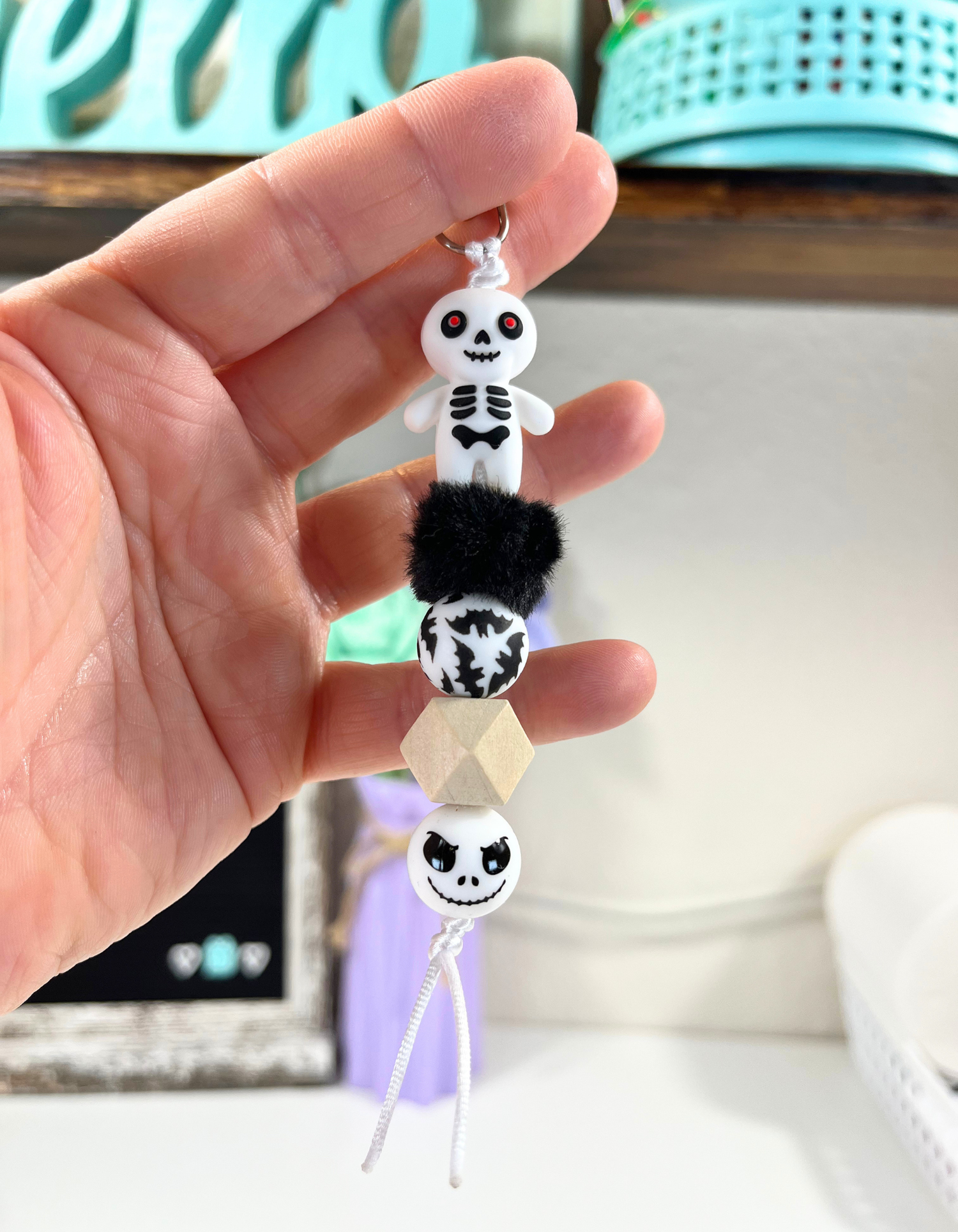 Charm: Beaded Skeleton