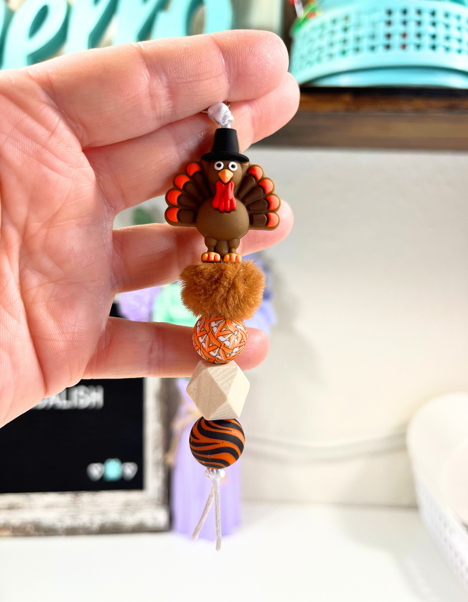 Charm: Beaded Turkey