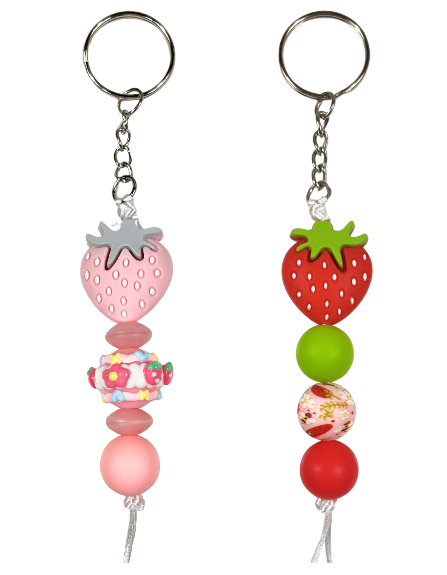 Charm: Beaded Strawberries
