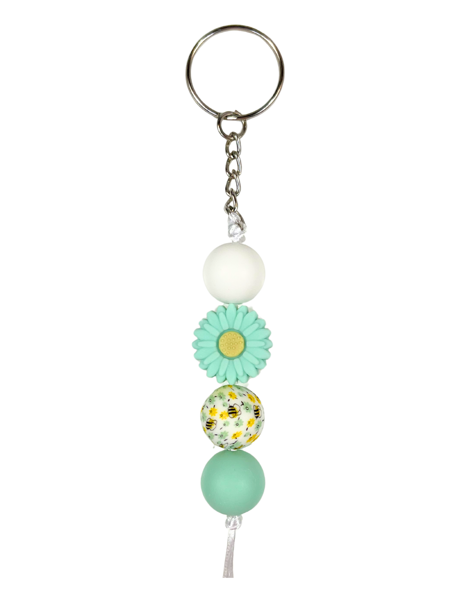 Keychain Charm: Beaded Daisies