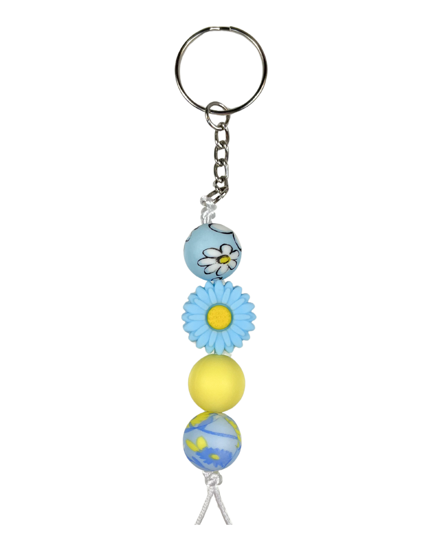 Keychain Charm: Beaded Daisies