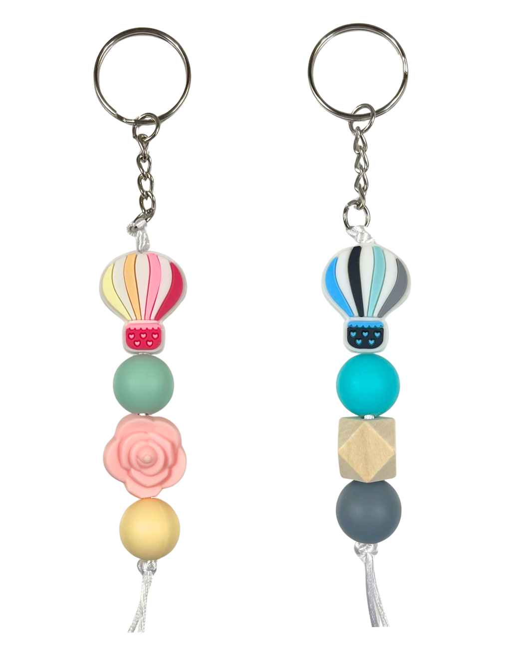 Keychain Charm: Beaded Hot Air Balloons