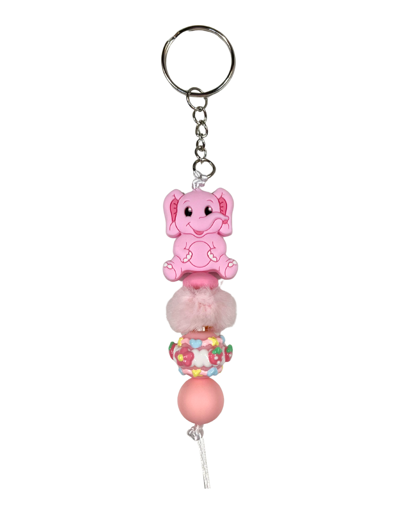 Keychain Charm: Beaded Elephants