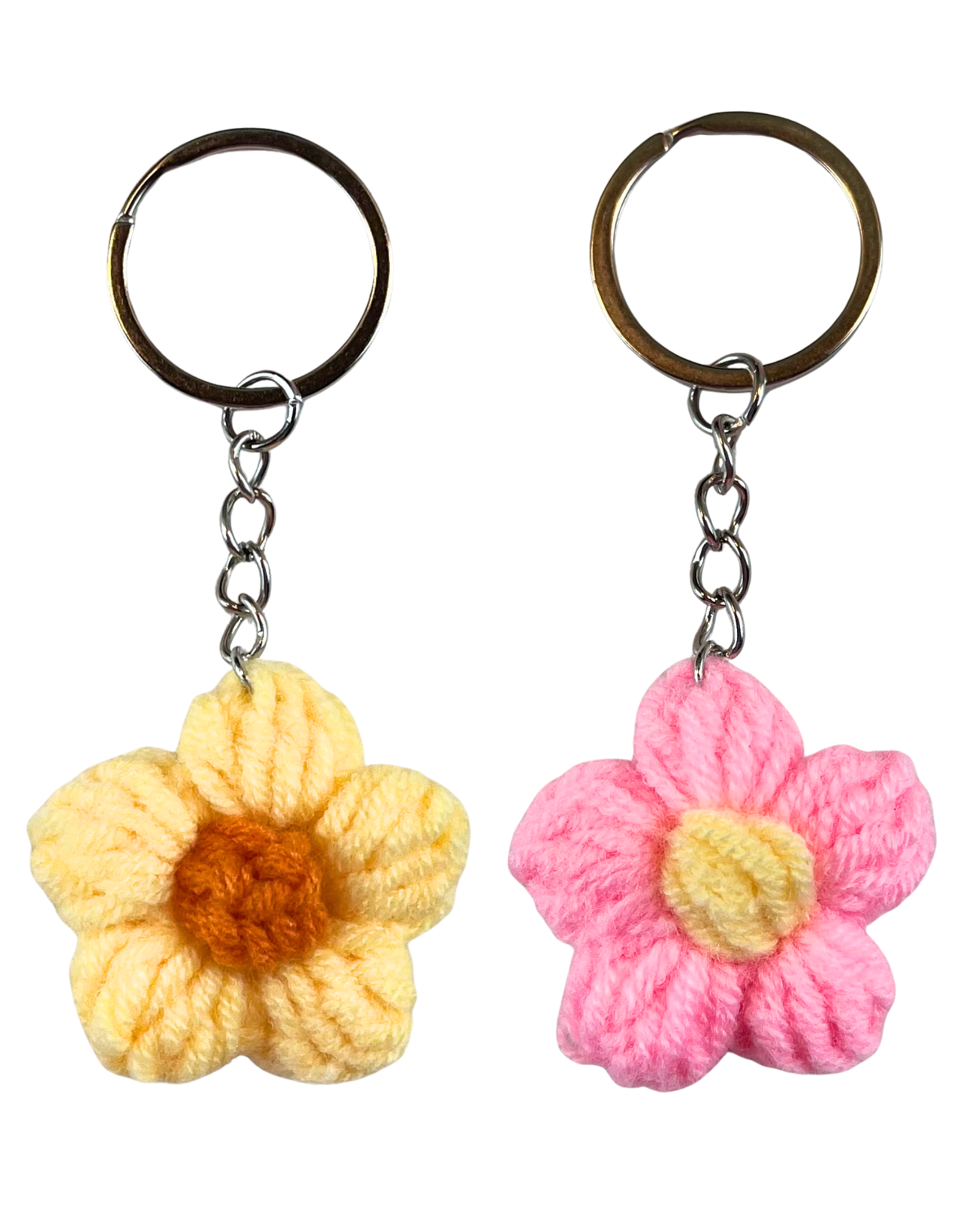 Keychain Charm: Knit Flower