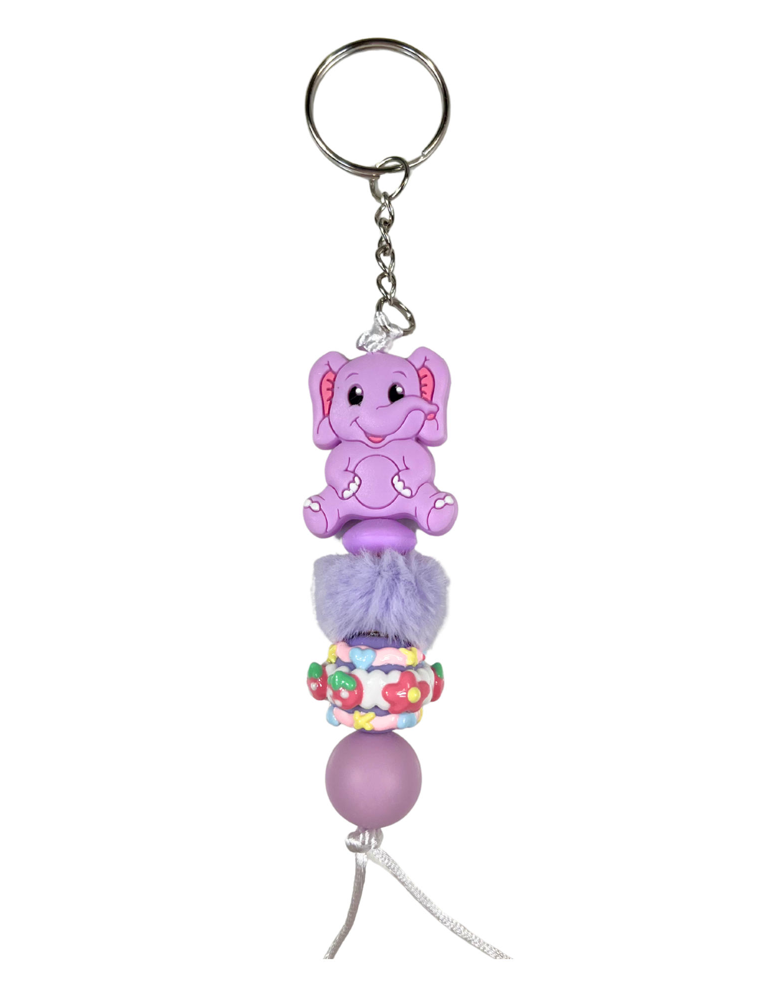 Keychain Charm: Beaded Elephants