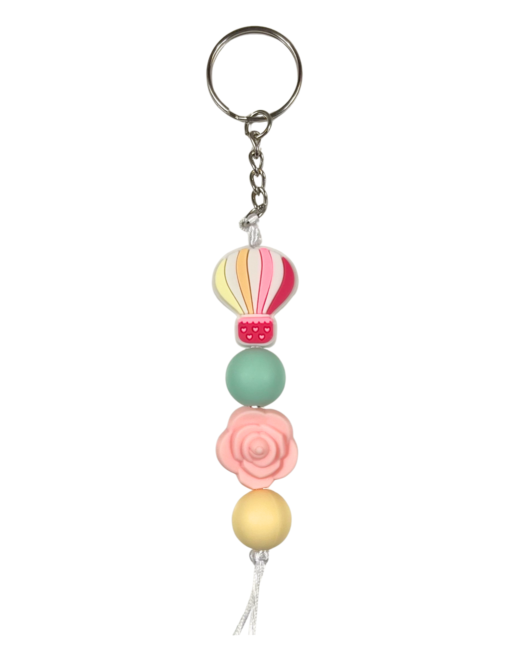Keychain Charm: Beaded Hot Air Balloons