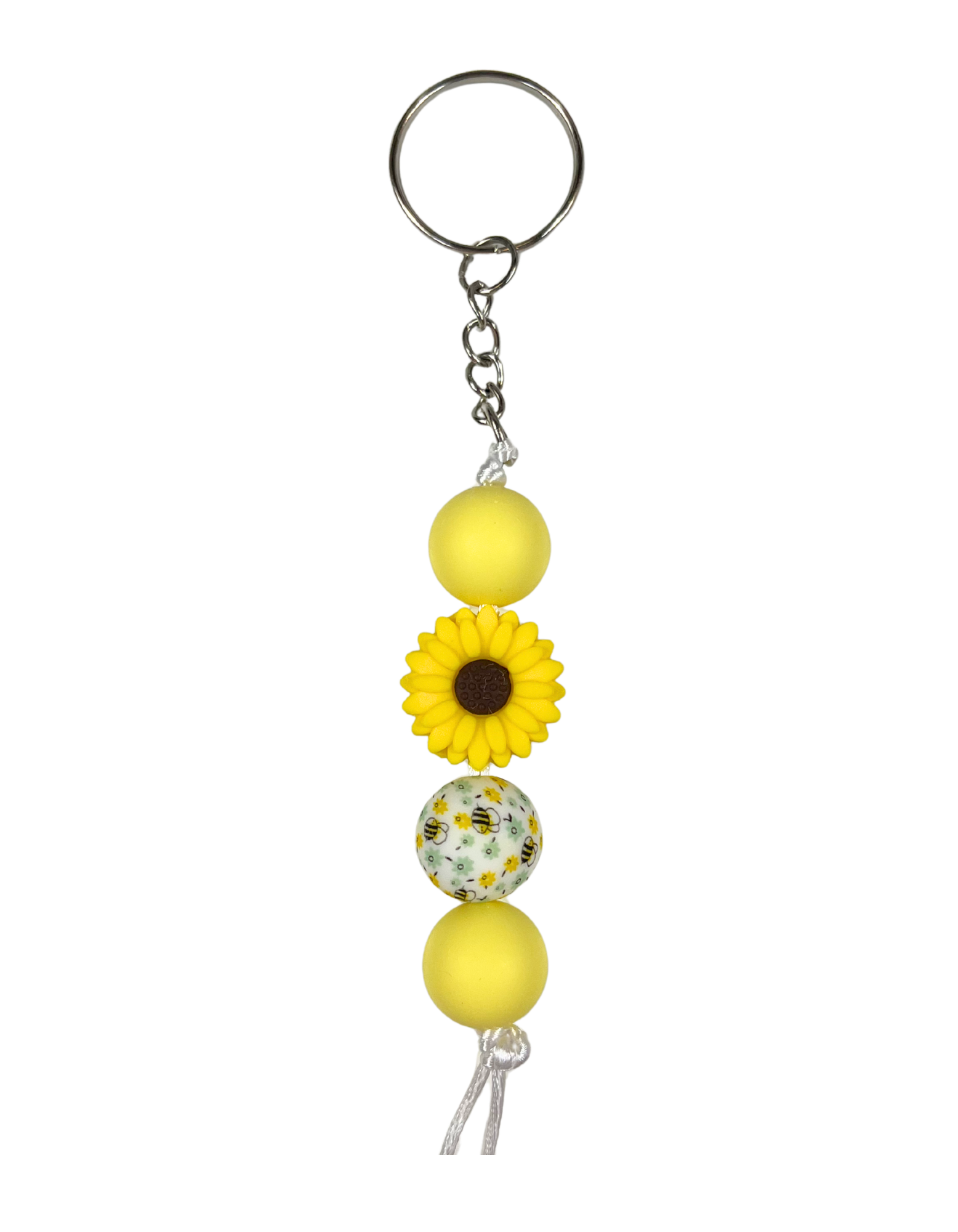 Keychain Charm: Beaded Daisies