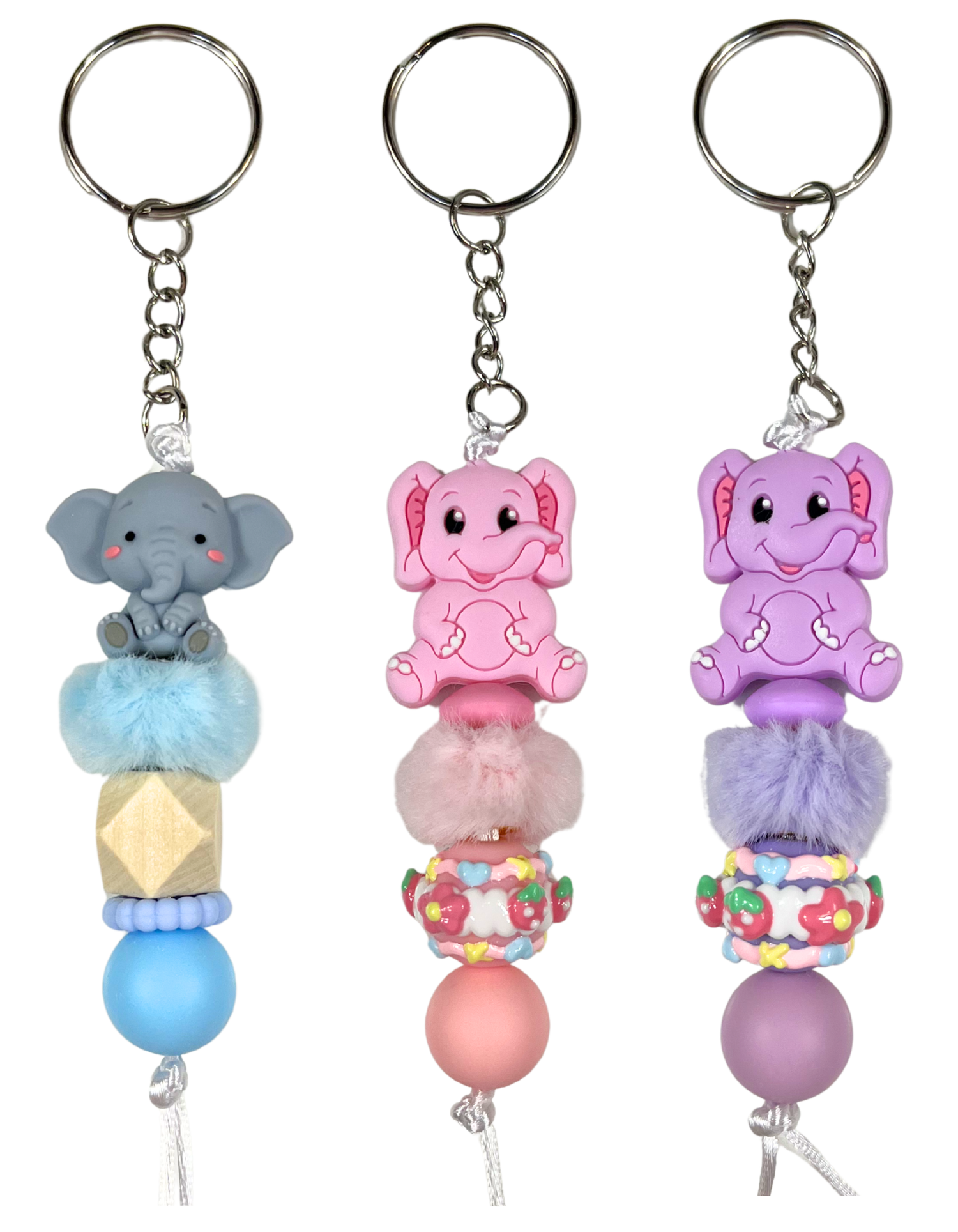 Charm: Beaded Elephants