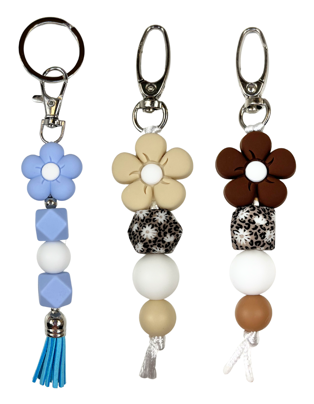 Keychain Charm: Beaded Carnation