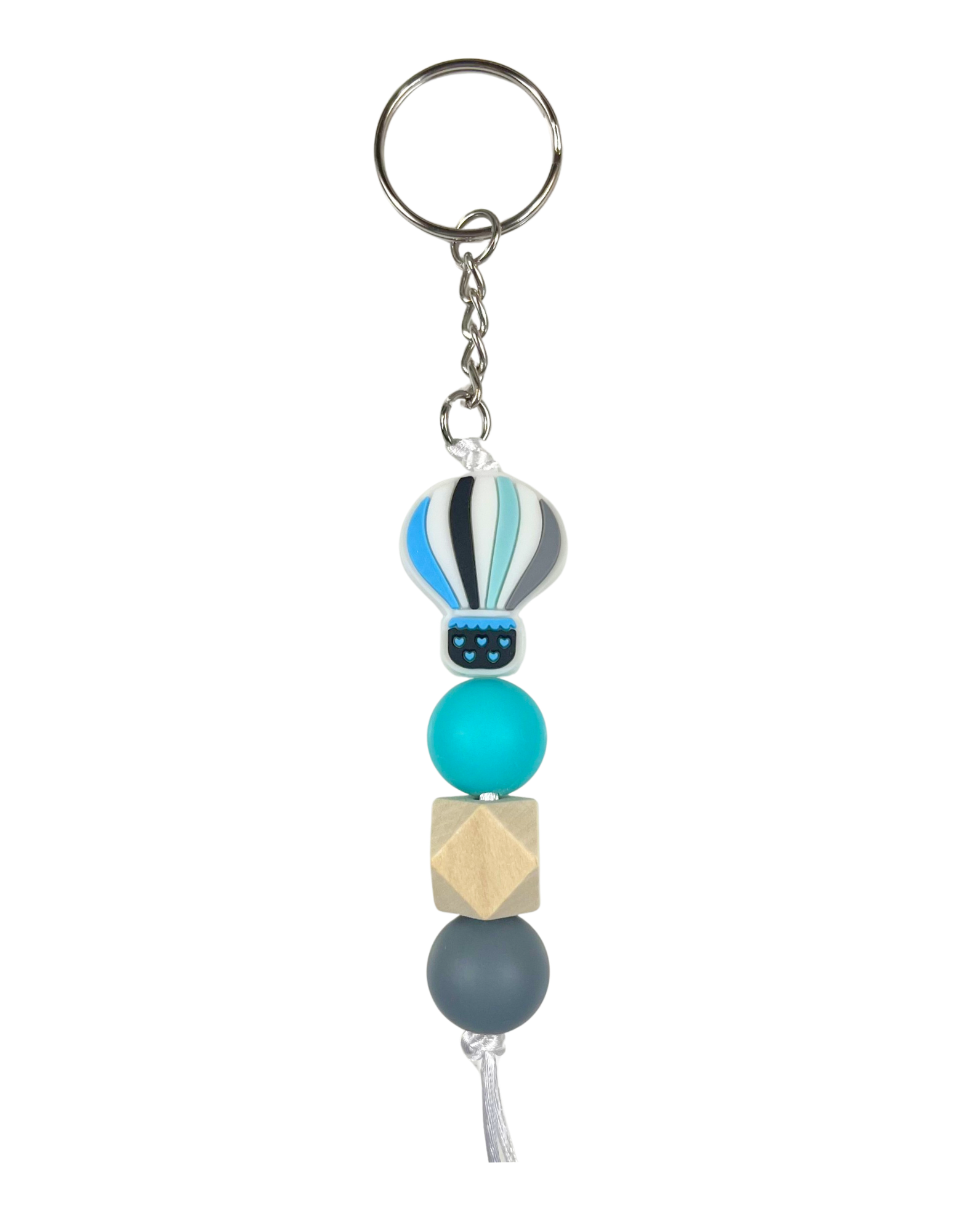 Keychain Charm: Beaded Hot Air Balloons