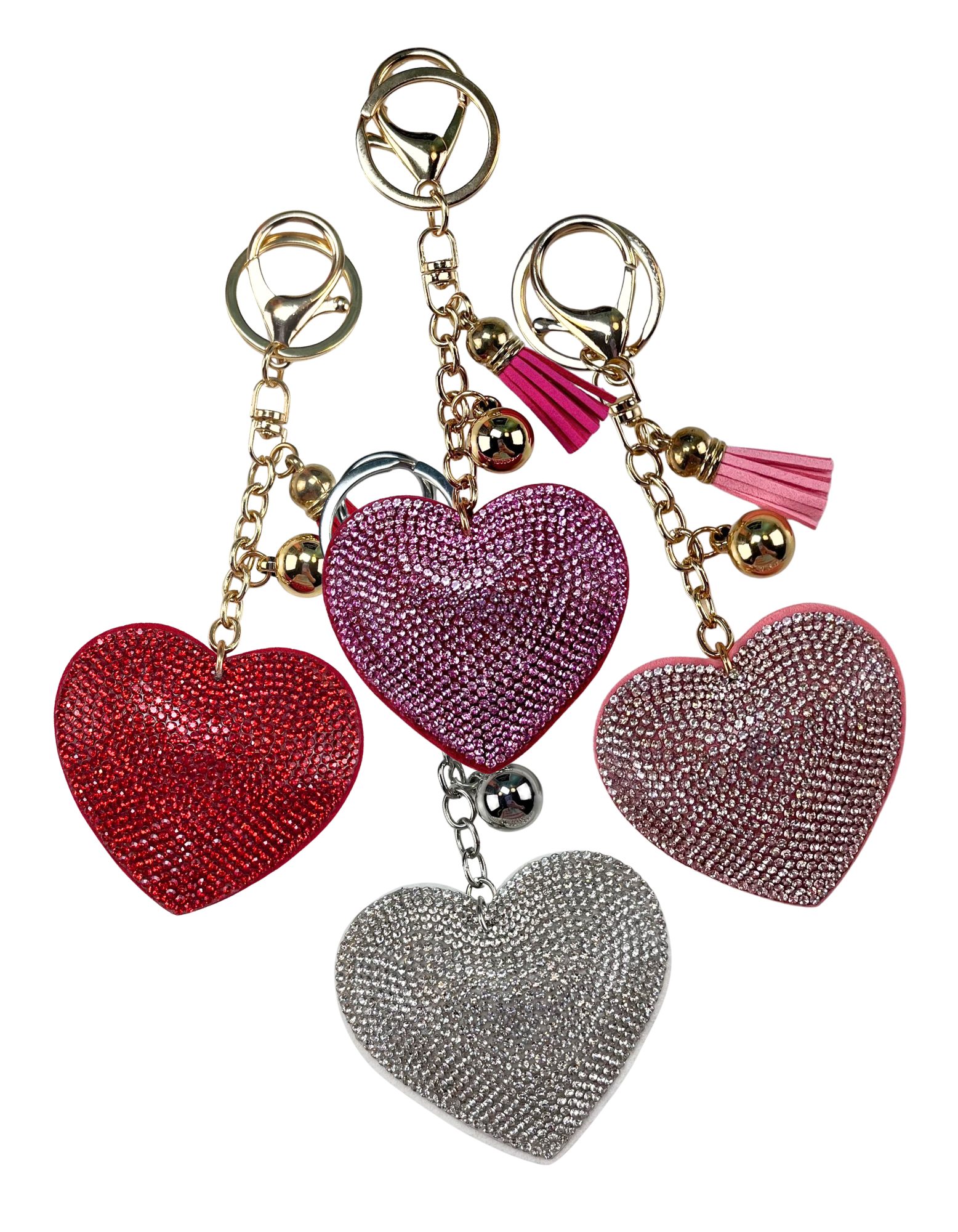 Keychain Charm: Rhinestone Heart