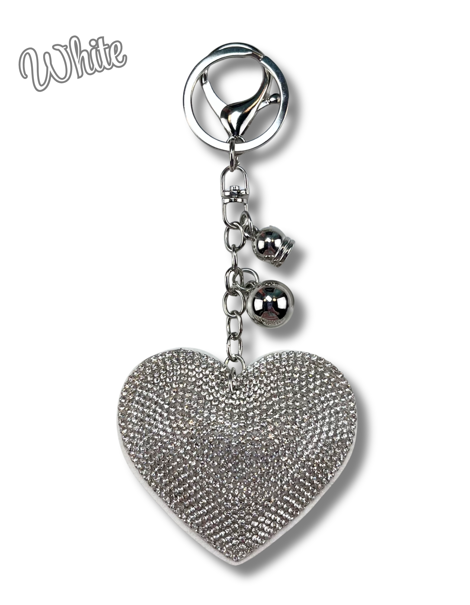 Keychain Charm: Rhinestone Hearts