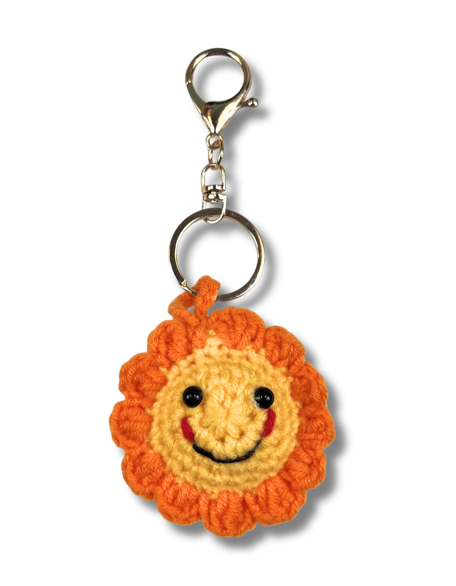 Keychain Charm: Knit Sunflower