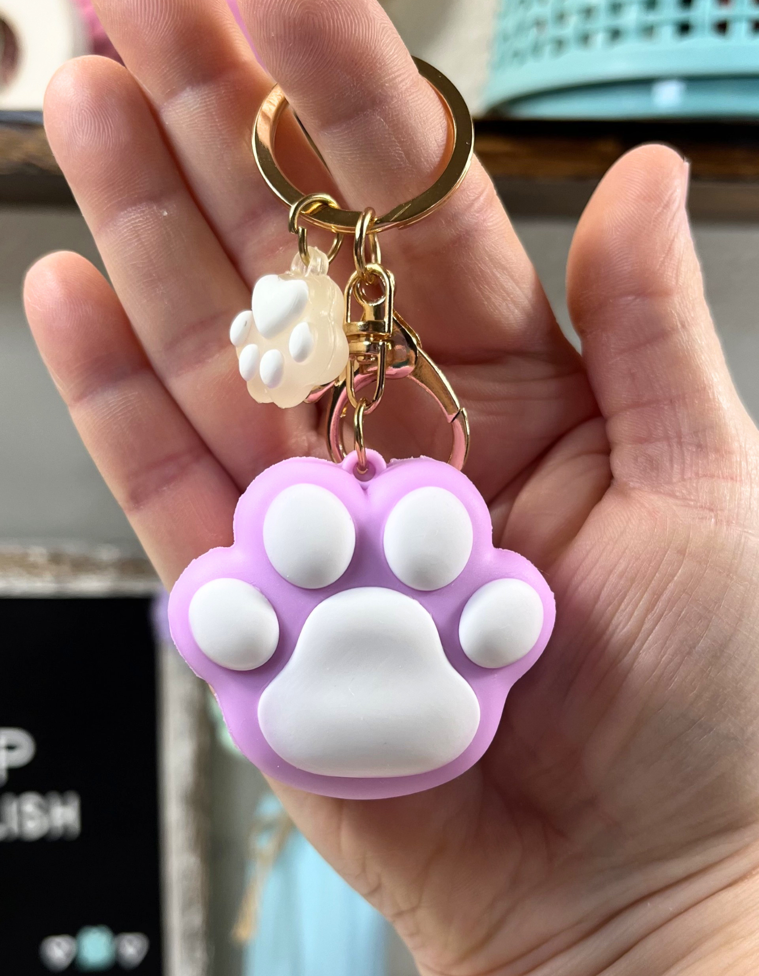 Keychain Charm: Paw Prints
