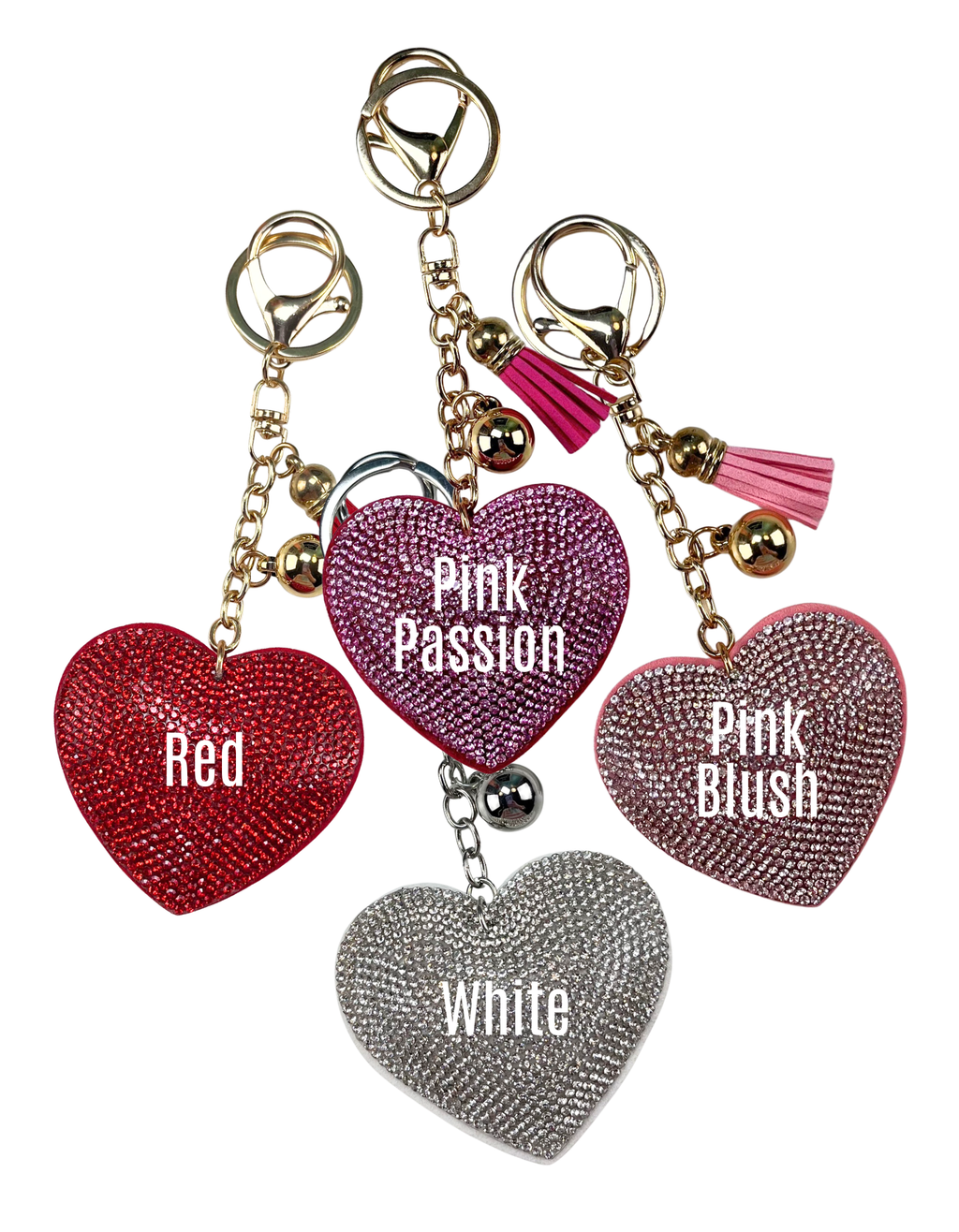 Keychain Charm: Rhinestone Heart