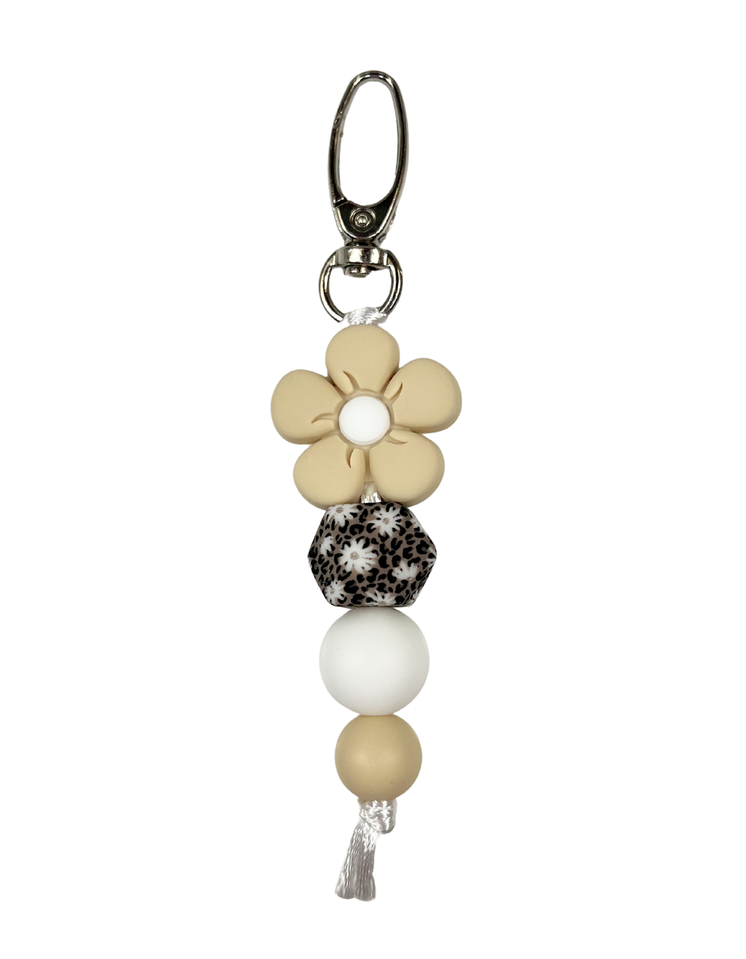 Keychain Charm: Beaded Carnation