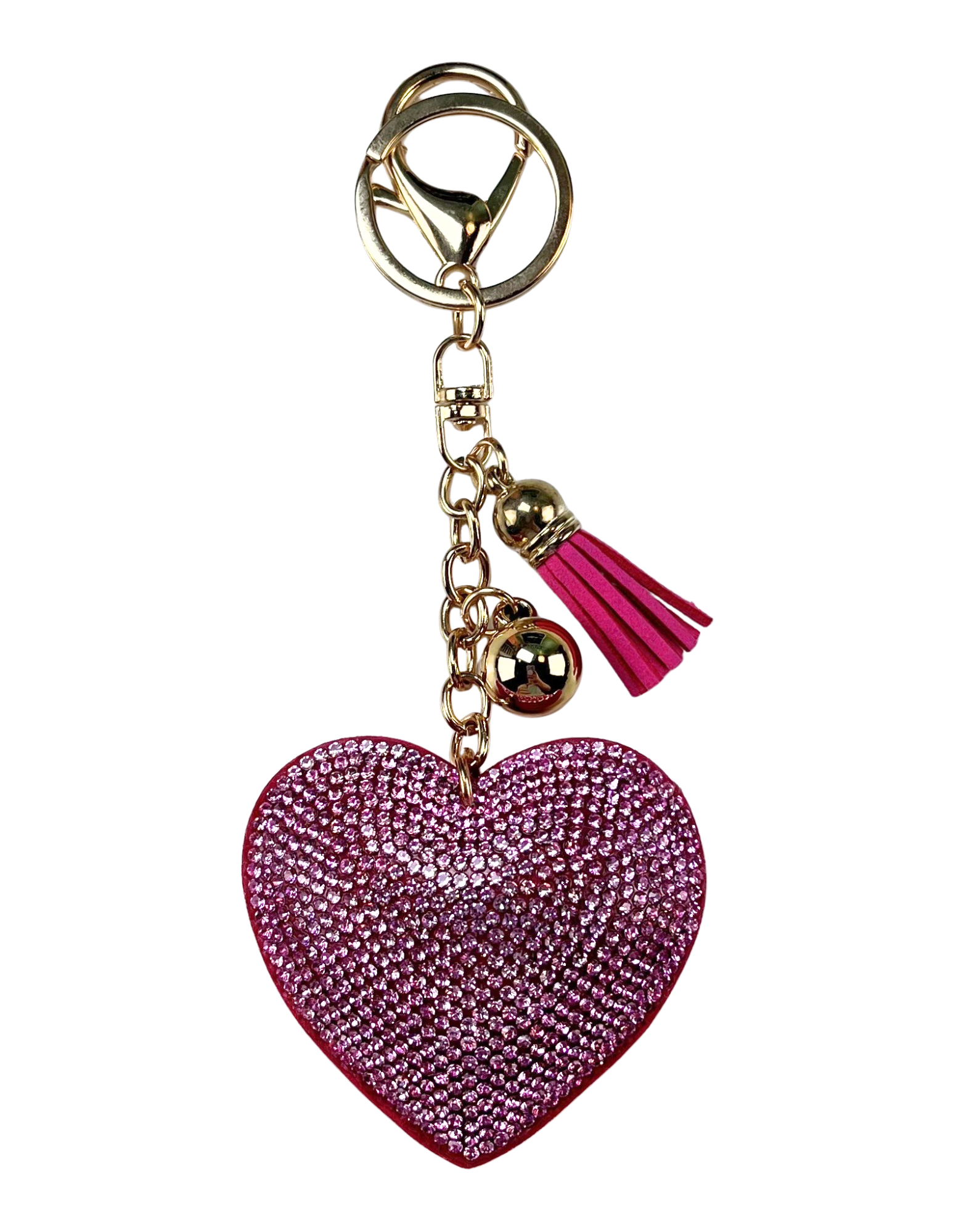 Keychain Charm: Rhinestone Heart