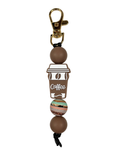 Keychain Charm: Beaded Coffee