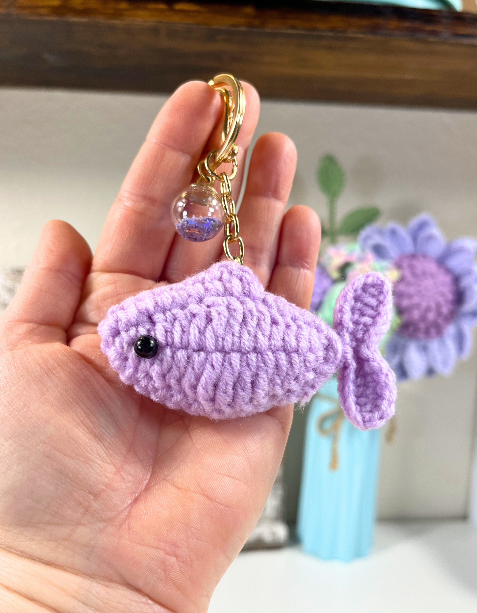 Keychain Charm: Knit Fish