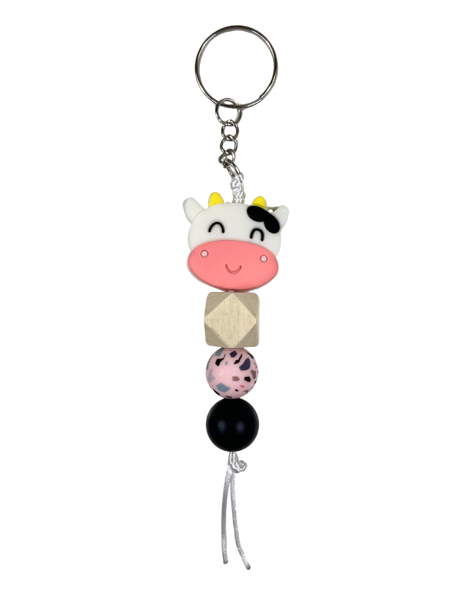 Keychain Charm: Beaded Cows